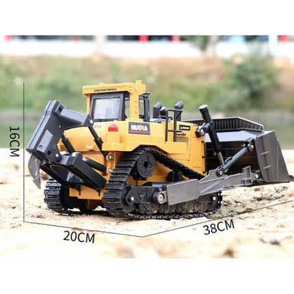 RC Bulldozer met Afstandsbediening - Bestuurbaar Speelgoed Tractor Graafmachine op 1:16 Schaal Radiografisch Metaallegering