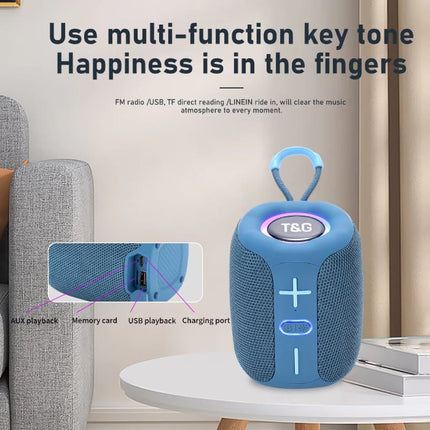 TG658 Draadloze Luidspreker - 1200mAh Batterij - Bluetooth 5.3 Subwoofer HiFi TF Radio - Grijs