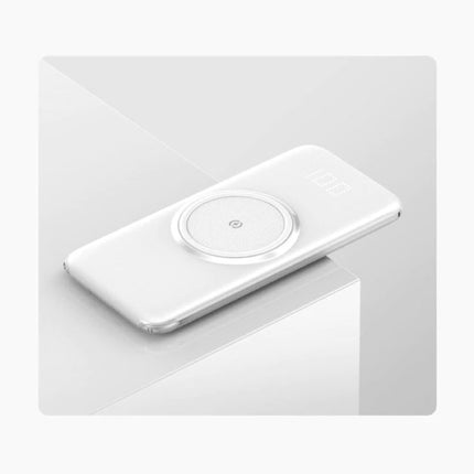 20.000mAh Qi Powerbank - Draadloos Opladen - 4 Types Oplaadkabel - USB LED Display Noodaccu Batterij Oplader Charger Wit