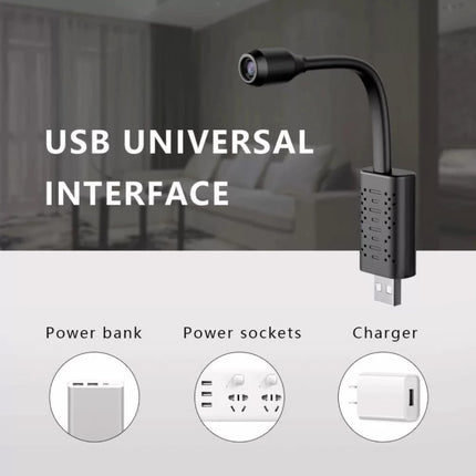 Mini Security Camera met WiFi - Buigbaar 1080p HD Camcorder Motion Detector Alarm Zwart