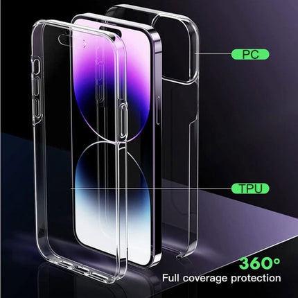 iPhone 15 Plus Full Body Hoesje - 360° Transparant Voorkant Achterkant Silicone Cover