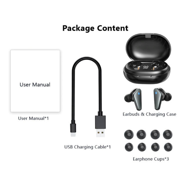 Draadloze Oortjes - TWS Oordopjes Bluetooth 5.0  Wireless Ear Buds Earphones Oortelefoon Wit