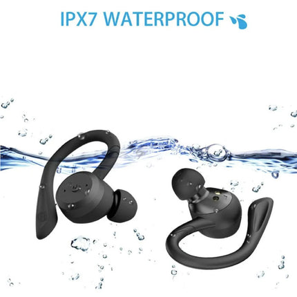 Draadloze Oortjes met Oorhaak - IPX7 Zwemmen Oordopjes Bluetooth 5.0  Oortelefoon Zwart