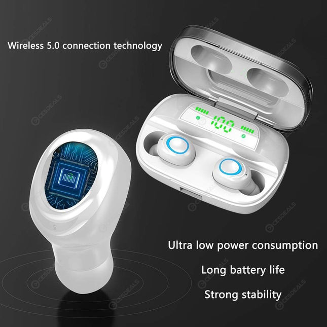 S11 TWS Draadloze Smart Touch Control Oortjes Bluetooth 5.0 Ear Wireless Buds Earphones Earbuds 3500mAh Powerbank Oortelefoon Wit