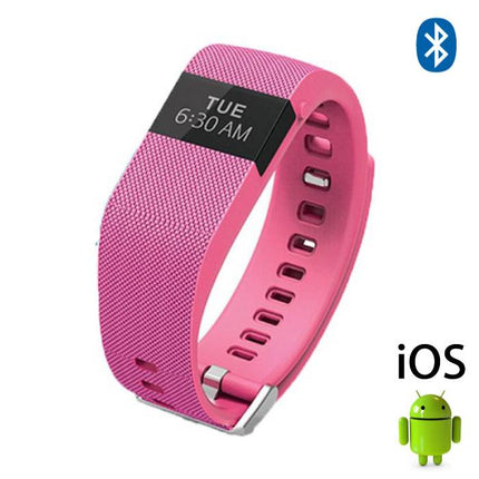 Originele TW64 Smartband Fitness Sport Activity Tracker Smartwatch Smartphone Horloge OLED iOS Android iPhone Samsung Huawei Roze