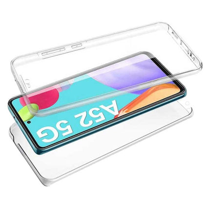 Samsung Galaxy A52 5G Full Body 360° Hoesje - Volledige Bescherming Transparant TPU Silicone Case + PET Screenprotector