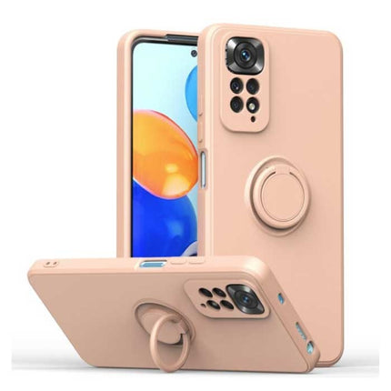 Xiaomi Poco X4 Pro Hoesje met Ring Kickstand en Magneet - Schokbestendig Cover Case Roze