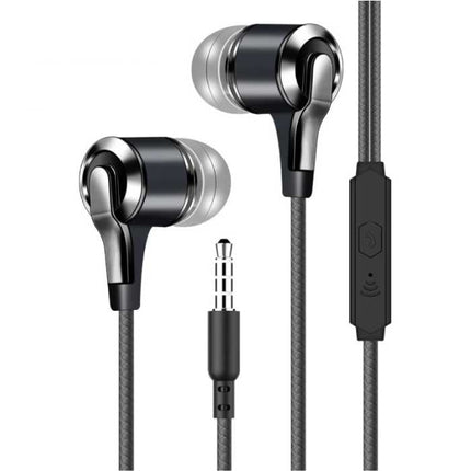 X15 Extra Bass Oordopjes met Microfoon - 3.5mm AUX Oortjes Wired Earphones Oortelefoon Zwart