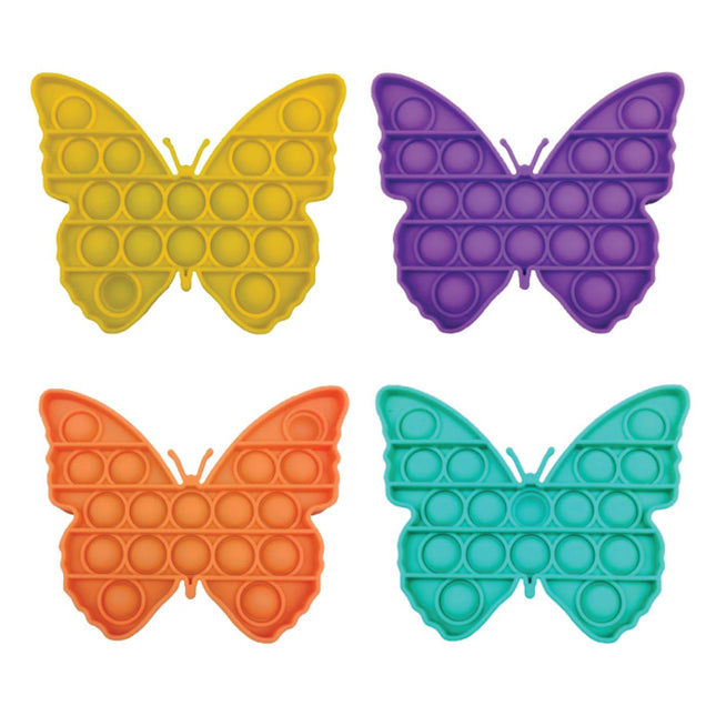 Pop It Vlinder - Fidget Anti Stress Speelgoed Bubble Toy Siliconen Blauw
