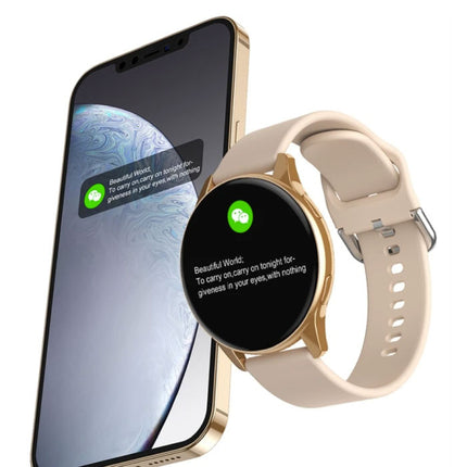 Smartwatch met Hartmonitor en Zuurstofmeter - Fitness Sport Activity Tracker Horloge - Silicoon Bandje Goud