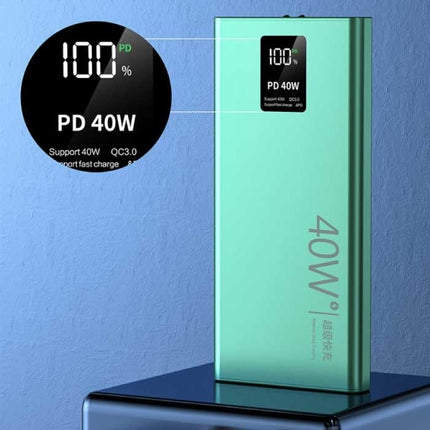 40W Powerbank 20.000mAh met 3 Oplaadpoorten  - 20W PD Externe Noodaccu LED Display Batterij Oplader Charger Zwart 