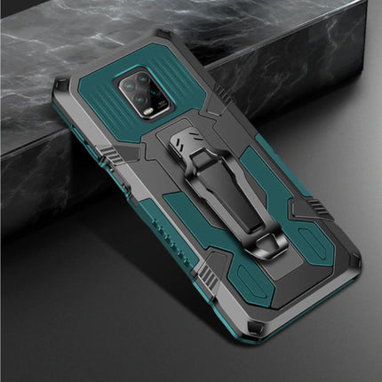 Xiaomi Redmi 9A Hoesje  - Magnetisch Shockproof Case Cover Cas TPU Groen + Kickstand