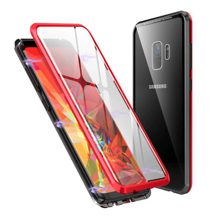 Samsung Galaxy S9 Magnetisch 360° Hoesje met Tempered Glass - Full Body Cover Hoesje + Screenprotector Rood