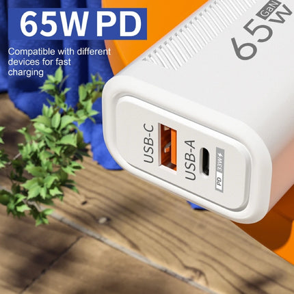 2-Poort GaN Snellader 65W - PD / Quick Charge 3.0 / USB Oplader Lader Stekkerlader Adapter Zwart 