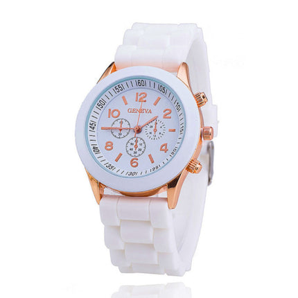 Jelly Horloge voor Dames - Kwarts Uurwerk Silicoon Bandje Wit