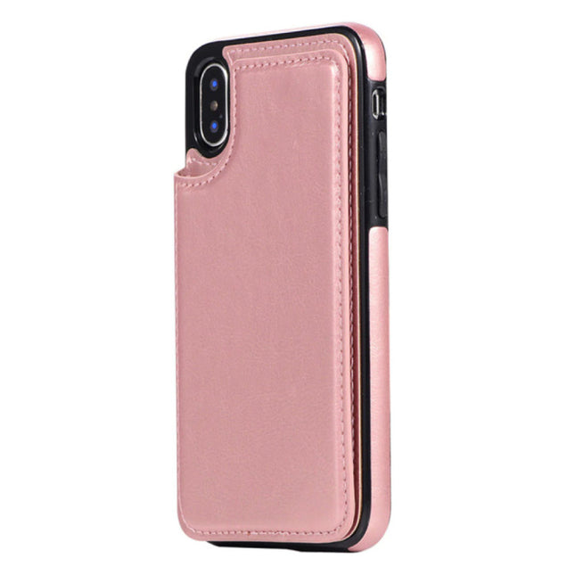 Retro iPhone 11 Leren Flip Case Portefeuille - Wallet Cover Cas Hoesje Rose Gold