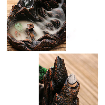 Aromatherapie Sier Wierookbrander Waterval Terugstromen - Backflow Incense Burner Feng Shui Decor Hars Ornament