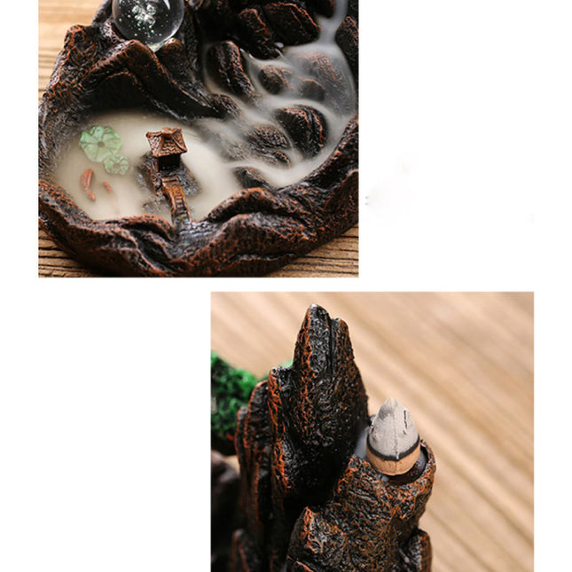 Aromatherapie Sier Wierookbrander Waterval Terugstromen - Backflow Incense Burner Feng Shui Decor Hars Ornament