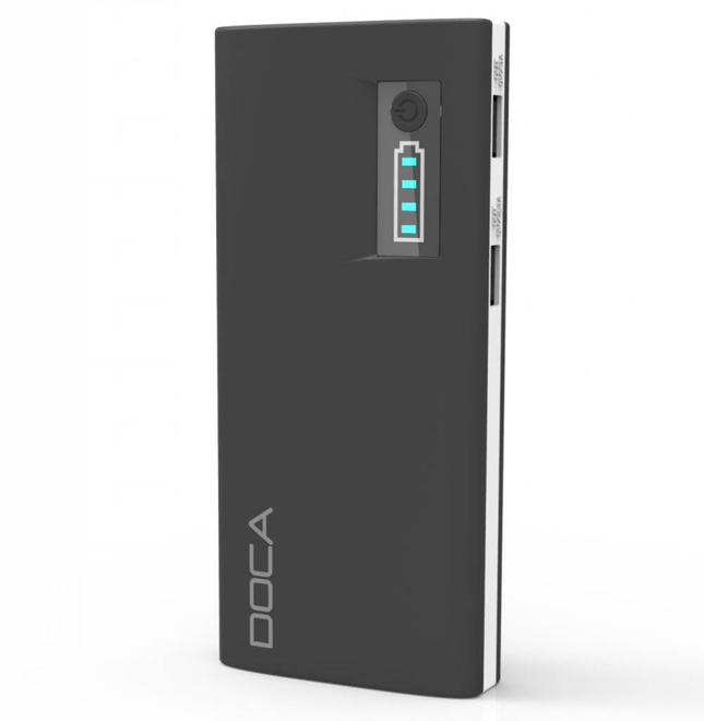 Originele DOCA D566A 13000mAh Powerbank Noodaccu Batterij Oplader Zwart
