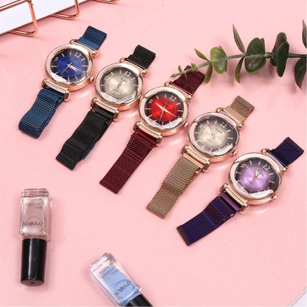 Pearl Luxe Horloge Dames - Anoloog Kwarts Uurwerk voor Vrouwen Blauw