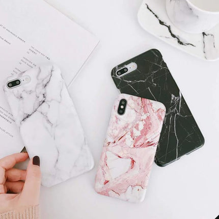 iPhone XS Max Hoesje Marmer Textuur - Shockproof Glossy Case Graniet Cover Cas TPU 