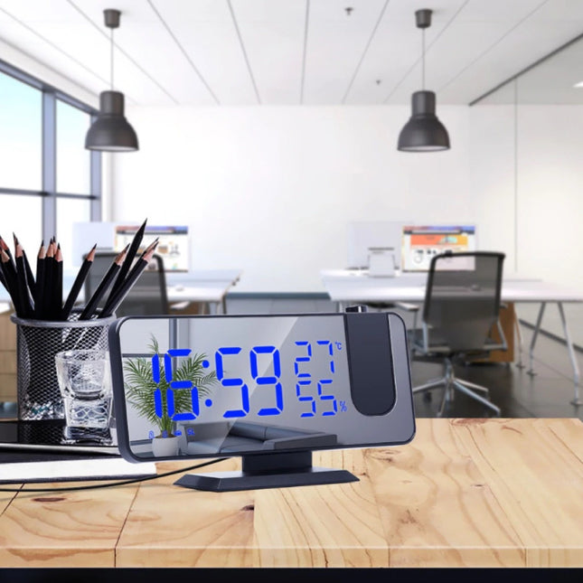 Multifunctionele Digitale LED Klok - Wekker Spiegel Alarm Snooze Helderheid Aanpassing Zwart