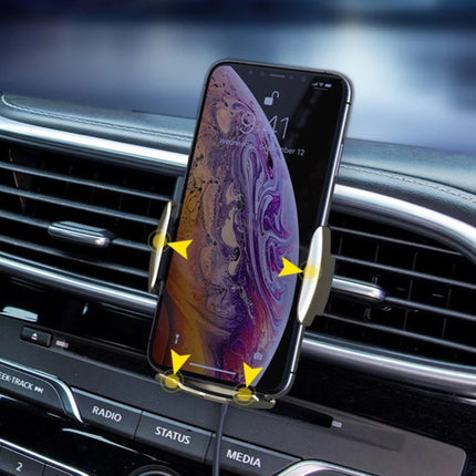 10W Draadloze Qi Autolader - Airvent Clip Oplader Universeel Wireless Car Charging Pad Rood