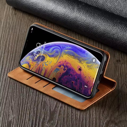 iPhone 15 Pro Wallet Flip Case - Portefeuille Cover PU Leer Hoesje - Zwart