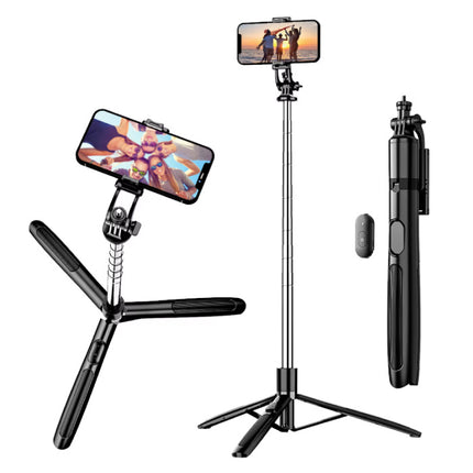 Q05 Selfie Stick Tripod - Intrekbare Vlog Statief Selfiestick - Zwart