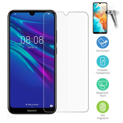 Huawei Y6 2019 Transparant TPU Hoesje + Screen Protector Tempered Glass