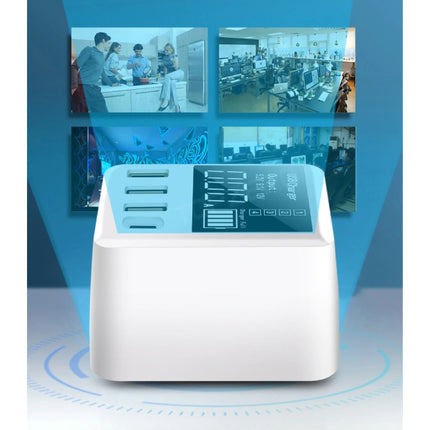 4x Port Quad USB Stekkerlader met Type C Poort - Quick Charge 3.0 Muur Oplader Wallcharger AC Thuislader Adapter Wit