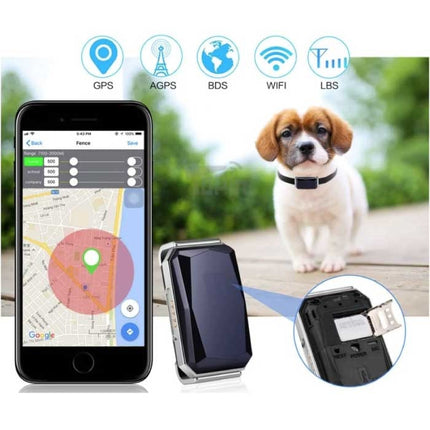 GPS Tracker Halsband - Huisdier Verloren Real Time Locator IP67 Magnetisch Opladen Blauw