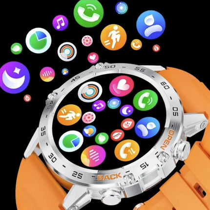 Smartwatch - Gezondheid Monitor Sport Tracker Horloge iOS Android - Silicoon Bandje - Oranje