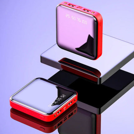 Mini Externe 20.000mAh Powerbank 2x USB LED Display Noodaccu Batterij Oplader Charger Rood