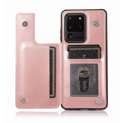 Samsung Galaxy S9 Plus Retro Leren Flip Case Portefeuille - Wallet PU Leer Cover Cas Hoesje Roze