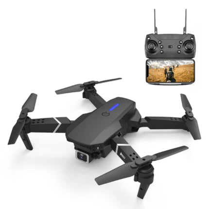 E88 Mini RC Drone met 4K Camera - WiFi Quadcopter met One Key Auto Return - Zwart