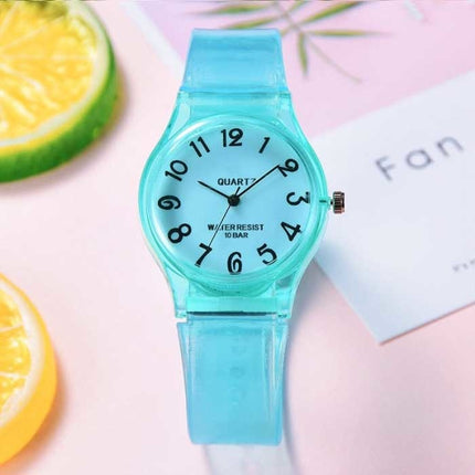 Transparant Candy Jelly Horloge Dames - Waterdicht Siliconen Kwarts Polshorloge Rood