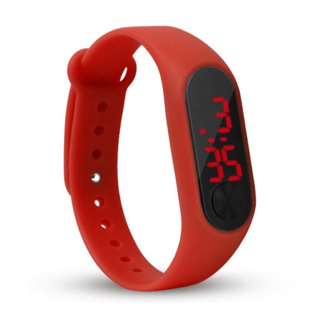 Digitaal Horloge Polsband - Silicoon Bandje LED Scherm Sport Fitness - Rood