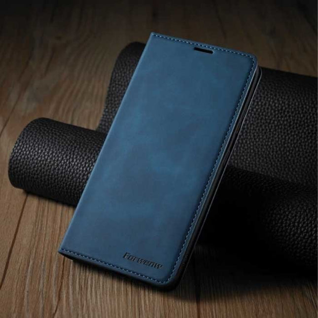 iPhone 14 Pro Flip Case Portefeuille - Wallet Cover Leer Hoesje Blauw