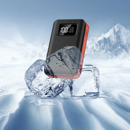 Mini Powerbank 10.000mAh - Dual 2x USB Poort - LED Display Externe Noodaccu Batterij Oplader - Zwart