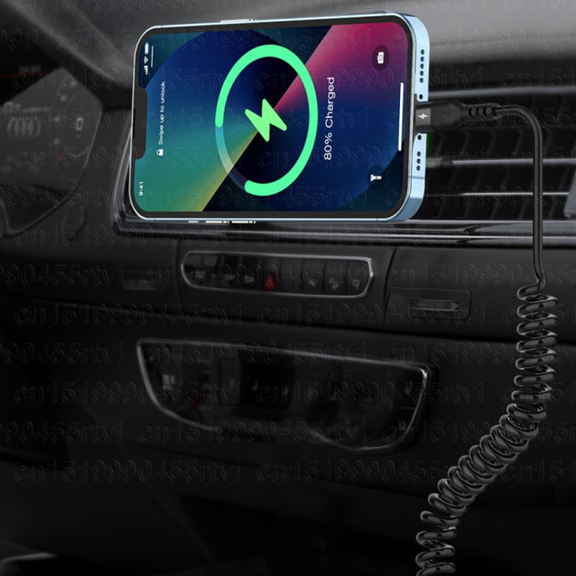 Spiraal Oplaadkabel voor iPhone Lightning - 1,5 meter - 2.4A Oplader Data Kabel Zwart