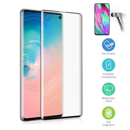 Samsung Galaxy S10 Transparant TPU Hoesje + Screen Protector Tempered Glass