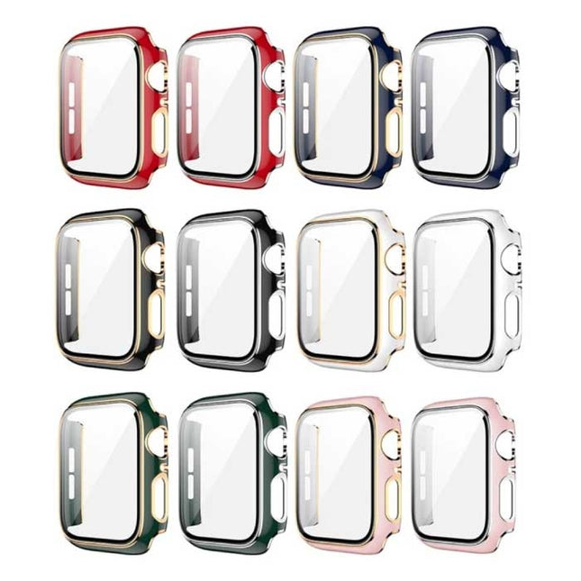 Plated Hoesje voor iWatch Series 44mm - Hard Bumper Case Cover Zilver Roze