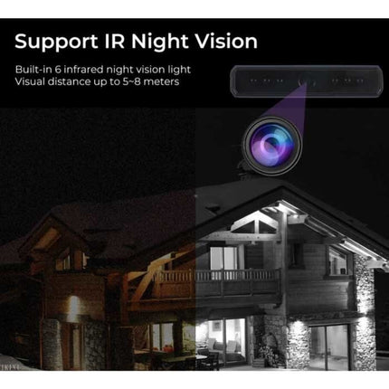 Power Bank Mini Security Camera 8000mAh - 4K Camcorder Motion Detection Night Vision Zwart