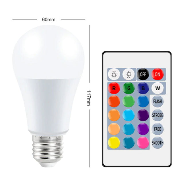 LED Lamp 10W - RGB Verlichting met IR Afstandsbediening E27 220V Kleuraanpassing