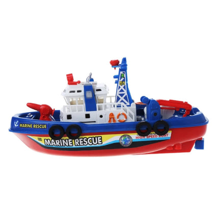 Marine Rescue Brandweerboot met Motor, Kraan en Waterpomp - Kinder Speelgoed Schip Boot Water