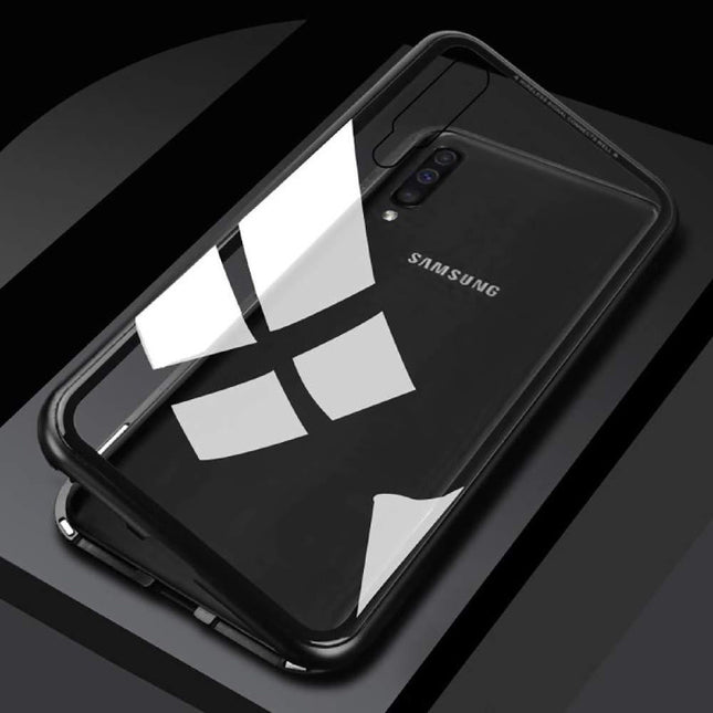 Samsung Galaxy A50 Magnetisch 360° Hoesje met Tempered Glass - Full Body Cover Hoesje + Screenprotector Zwart