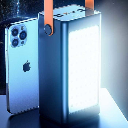 100.000mAh Powerbank met 4 Poorten - 66W Ingebouwde Zaklamp - Externe Noodaccu Batterij Oplader Charger Wit