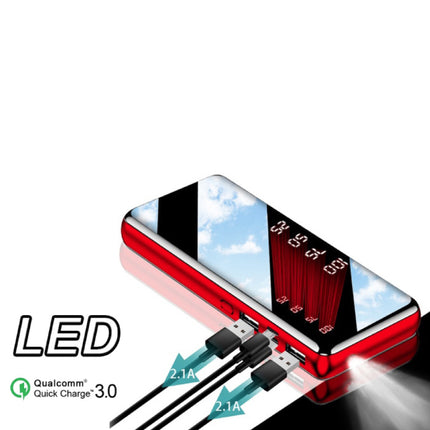 50.000mAh Powerbank met 2 Uitvoer/2 Invoer Poorten - Ingebouwde Zaklamp - Externe Noodaccu Batterij Oplader Charger Zwart