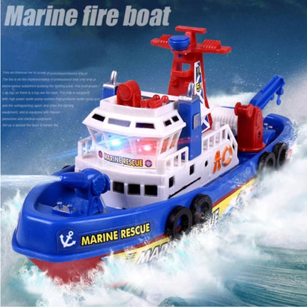 Marine Rescue Brandweerboot met Motor, Kraan en Waterpomp - Kinder Speelgoed Schip Boot Water
